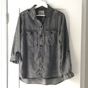 Thread & Supply Distressed Button Up Shirt